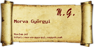 Morva Györgyi névjegykártya